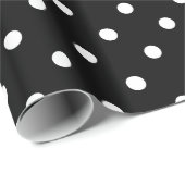 Black White Polka Dots Spot Pattern Cadeaupapier (Rol Hoek)