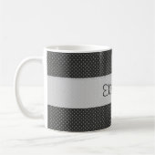 Black White Polka Dots Stitched Vellum Koffiemok (Links)