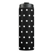 Black White Polka Dots Thermosbeker (Voorkant)
