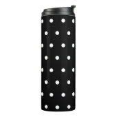 Black White Polka Dots Thermosbeker (Gedraaid links)