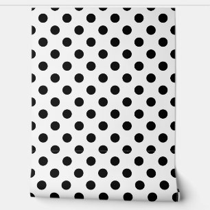 Black White Polka-stippen Behang