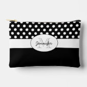 Black White polka stits retro patroon Monogram Etui (Voorkant)