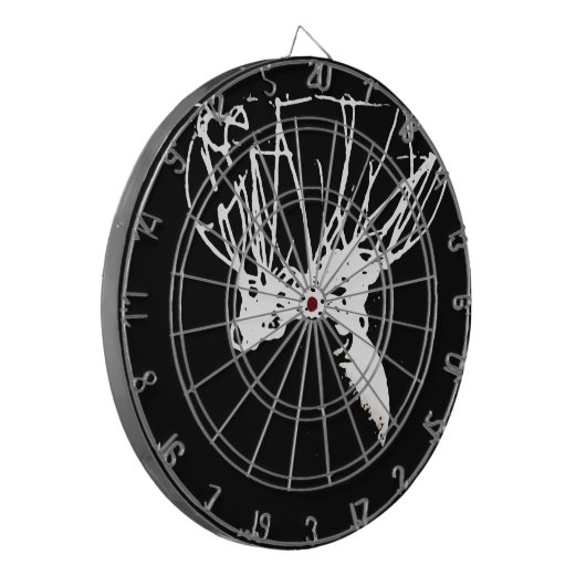 Black White Pop Art Basketball Dartbord (Voorkant Links)