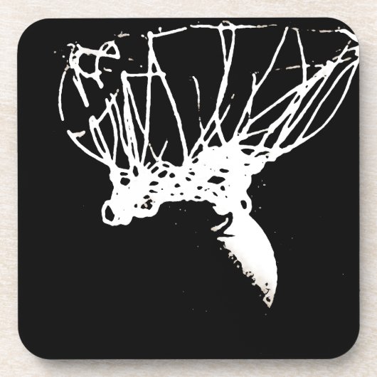 Black White Pop Art Basketball Drankjes Onderzetter (Voorkant)