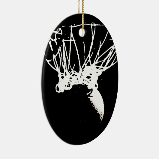 Black White Pop Art Basketball Keramisch Ornament (Rechts)