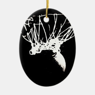 Black White Pop Art Basketball Keramisch Ornament