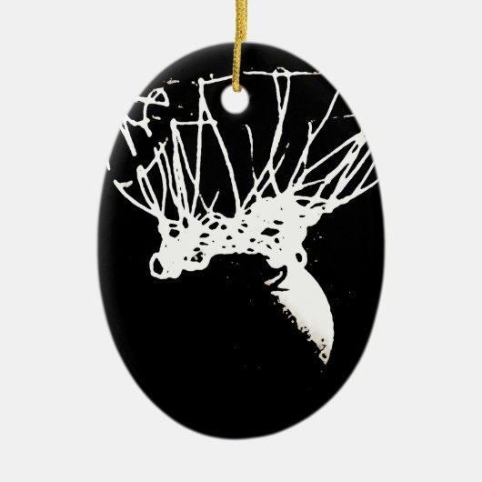 Black White Pop Art Basketball Keramisch Ornament (Voorkant)