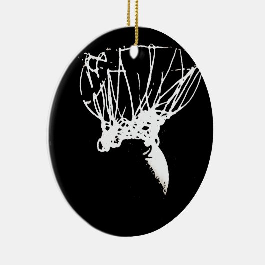 Black White Pop Art Basketball Keramisch Ornament (Rechts)