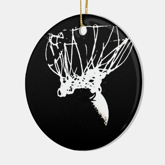 Black White Pop Art Basketball Keramisch Ornament (Links)
