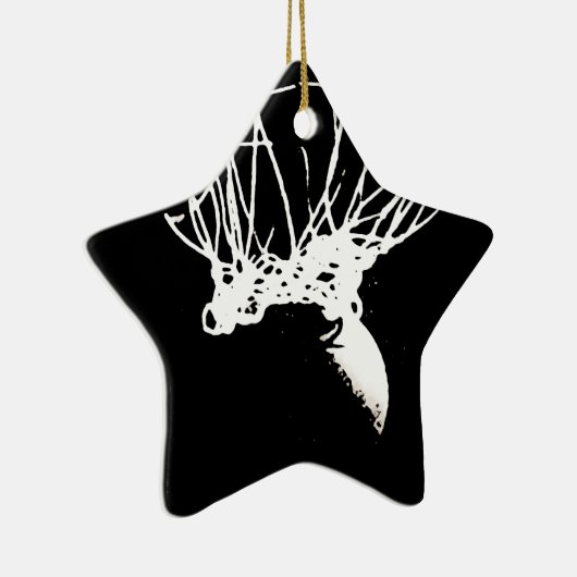 Black White Pop Art Basketball Keramisch Ornament (Rechts)