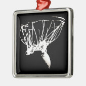 Black White Pop Art Basketball Metalen Ornament (Links)