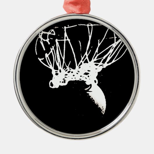 Black White Pop Art Basketball Metalen Ornament (Voorkant)