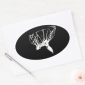 Black White Pop Art Basketball Ovale Sticker (Envelop)