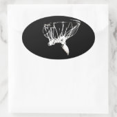 Black White Pop Art Basketball Ovale Sticker (Tas)