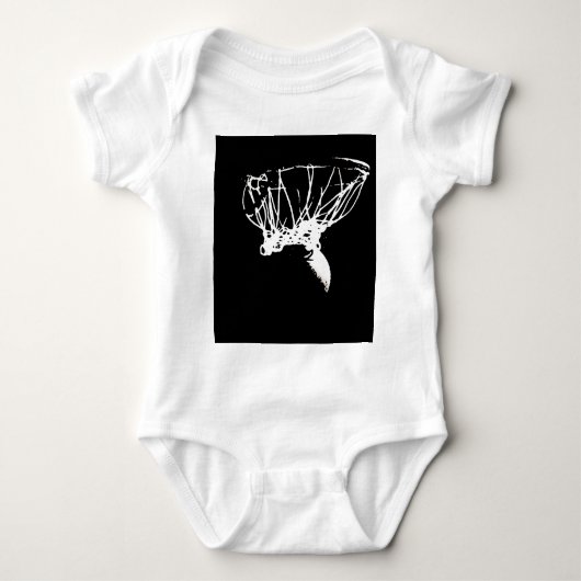 Black White Pop Art Basketball Romper (Voorkant)