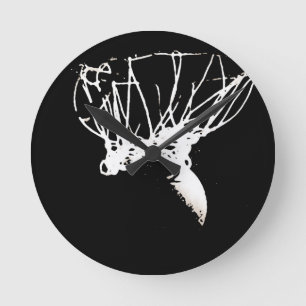 Black White Pop Art Basketball Ronde Klok