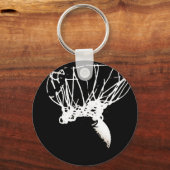Black White Pop Art Basketball Sleutelhanger (Voorkant)
