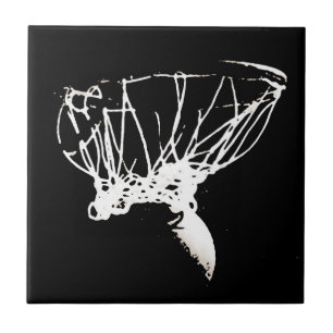 Black White Pop Art Basketball Tegeltje