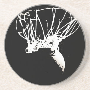 Black White Pop Art Basketball Zandsteen Onderzetter