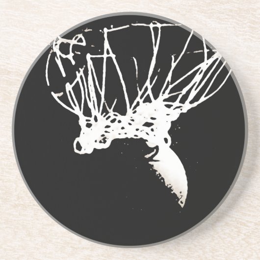 Black White Pop Art Basketball Zandsteen Onderzetter (Voorkant)