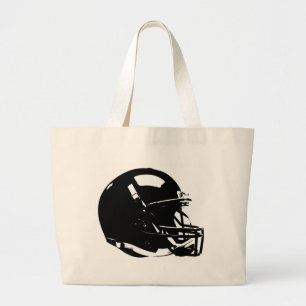 Black White Pop Art Football Helmet Grote Tote Bag