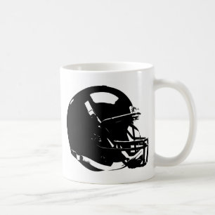 Black White Pop Art Football Helmet Koffiemok