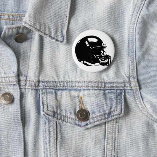Black White Pop Art Football Helmet Ronde Button 5,7 Cm (In situ)
