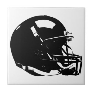 Black White Pop Art Football Helmet Tegeltje