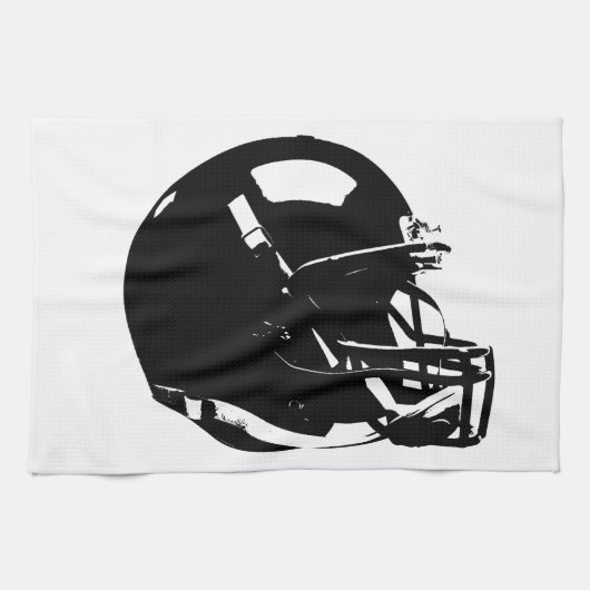 Black White Pop Art Football Helmet Theedoek (Horizontaal)