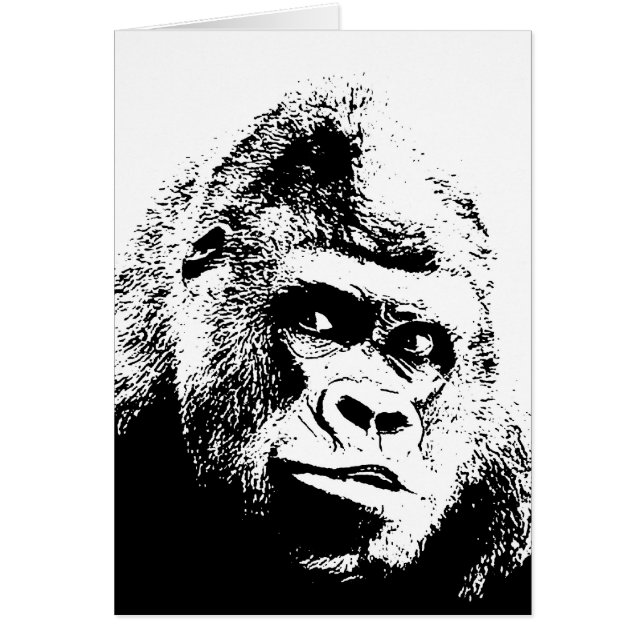 Black White Pop Art Gorilla (Voorkant)