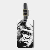 Black White Pop Art Gorilla Bagagelabel (Voorkant verticaal)
