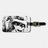 Black White Pop Art Gorilla Bagagelabel (Voorkant horizontaal)