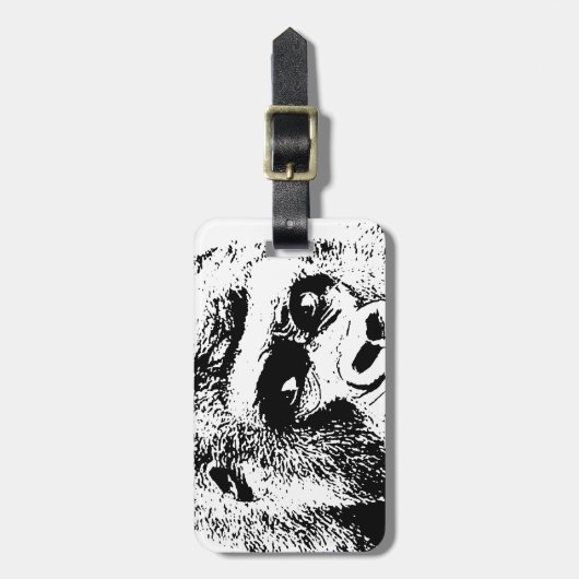 Black White Pop Art Gorilla Bagagelabel (Voorkant verticaal)