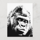Black White Pop Art Gorilla Briefkaart (Voorkant)