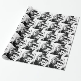 Black White Pop Art Gorilla Cadeaupapier