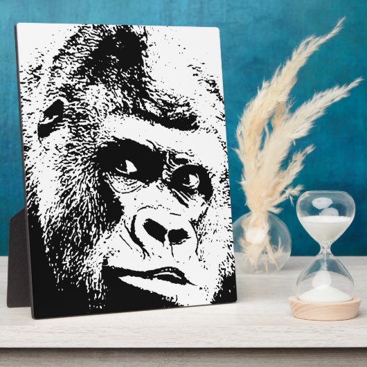 Black White Pop Art Gorilla Fotoplaat (Zijkant)