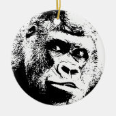 Black White Pop Art Gorilla Keramisch Ornament (Voorkant)