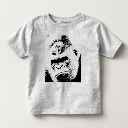 Black & White Pop Art Gorilla Kinder Shirts (Voorkant)