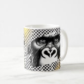 Black White Pop Art Gorilla Koffiemok (Voorkant rechts)
