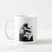 Black White Pop Art Gorilla Koffiemok (Links)