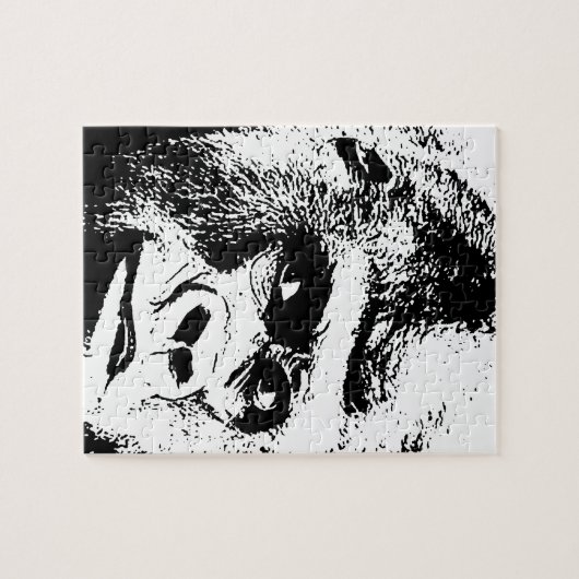 Black White Pop Art Gorilla Legpuzzel (Horizontaal)