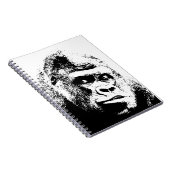 Black White Pop Art Gorilla Notitieboek (Rechterzijde)
