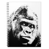 Black White Pop Art Gorilla Notitieboek (Voorkant)