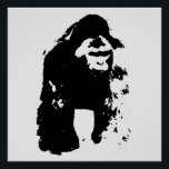 Black & White Pop Art Gorilla Perfect Poster<br><div class="desc">Wild Animal Artworks and Afbeeldingen - Pop Art Style Modern Animal Computer Afbeeldingen - Stijlvolle software kunst</div>