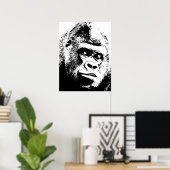 Black White Pop Art Gorilla Poster (Thuiskantoor)
