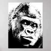 Black White Pop Art Gorilla Poster (Voorkant)