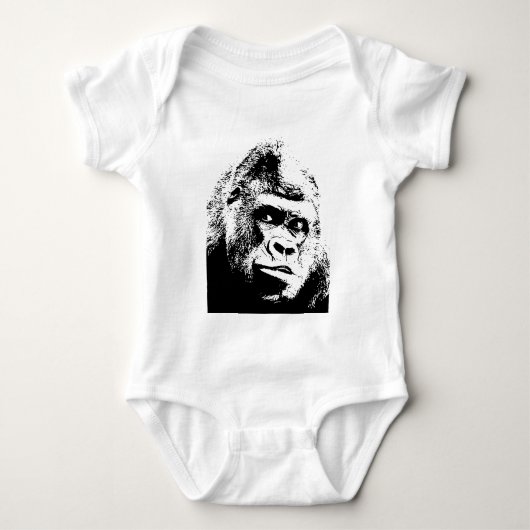 Black White Pop Art Gorilla Romper (Voorkant)