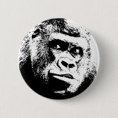 Black White Pop Art Gorilla Ronde Button 5,7 Cm (Voorkant)
