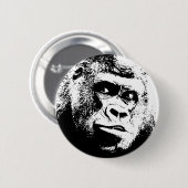 Black White Pop Art Gorilla Ronde Button 5,7 Cm (Voorkant /achterkant)
