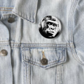Black White Pop Art Gorilla Ronde Button 5,7 Cm (In situ)